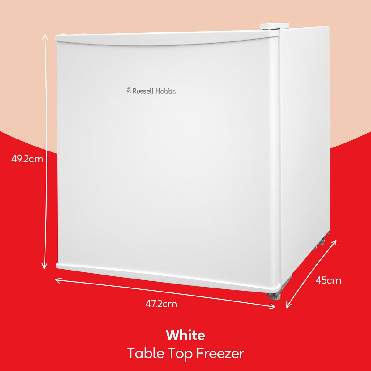 Russell Hobbs Mini Freezer 31 Litre Capacity Black Freestanding Table Top Small Freezer with Adjustable Feet, Removable Shelf & Reversible Door RHTTFZ0E1B