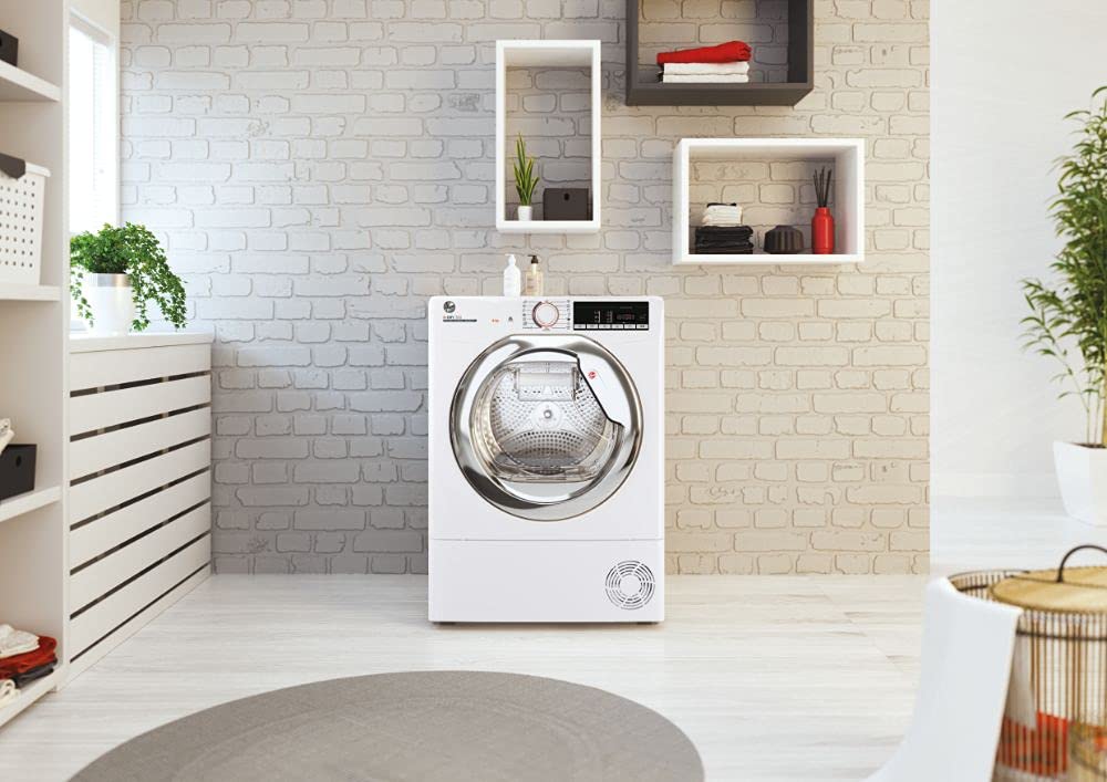 Hoover HLEC8LGB-80 Freestanding Condenser Tumble Dryer, Sensor Dry, 8 kg Load, Black
