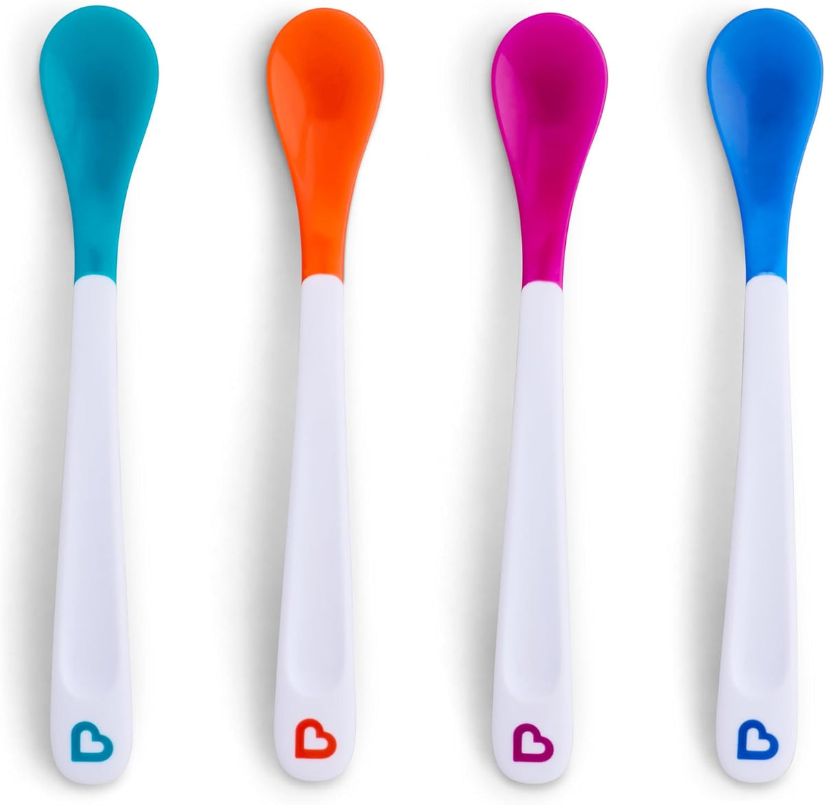 Munchkin White Hot Toddler & Baby Spoons| Baby Weaning Spoons Set with Colour Changing Heat Alert| Dishwasher Safe Plastic Cutlery| BPA Free| Baby Feeding Spoons & Dessert Spoons for Babies | 4 Pack