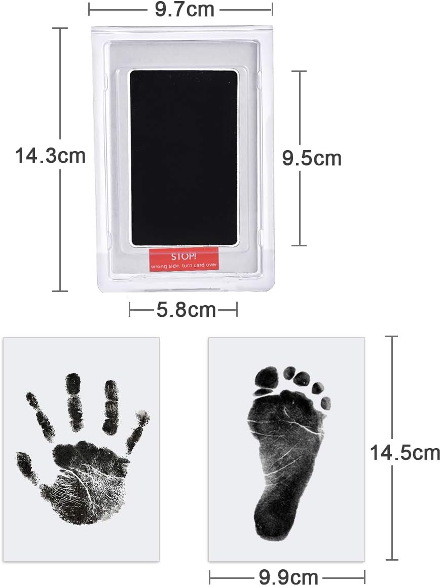 Nabance Baby Hand and Footprint Kit, 3 Inkless Print Pads, 6 Imprint Cards