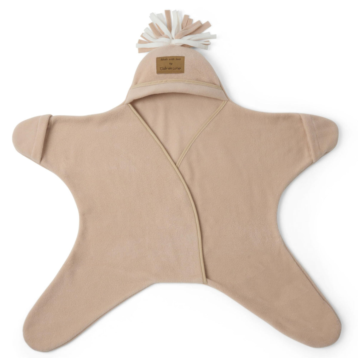 Clair de Lune Star Fleece Baby Wrap Blanket 0-6 Months (Cream)