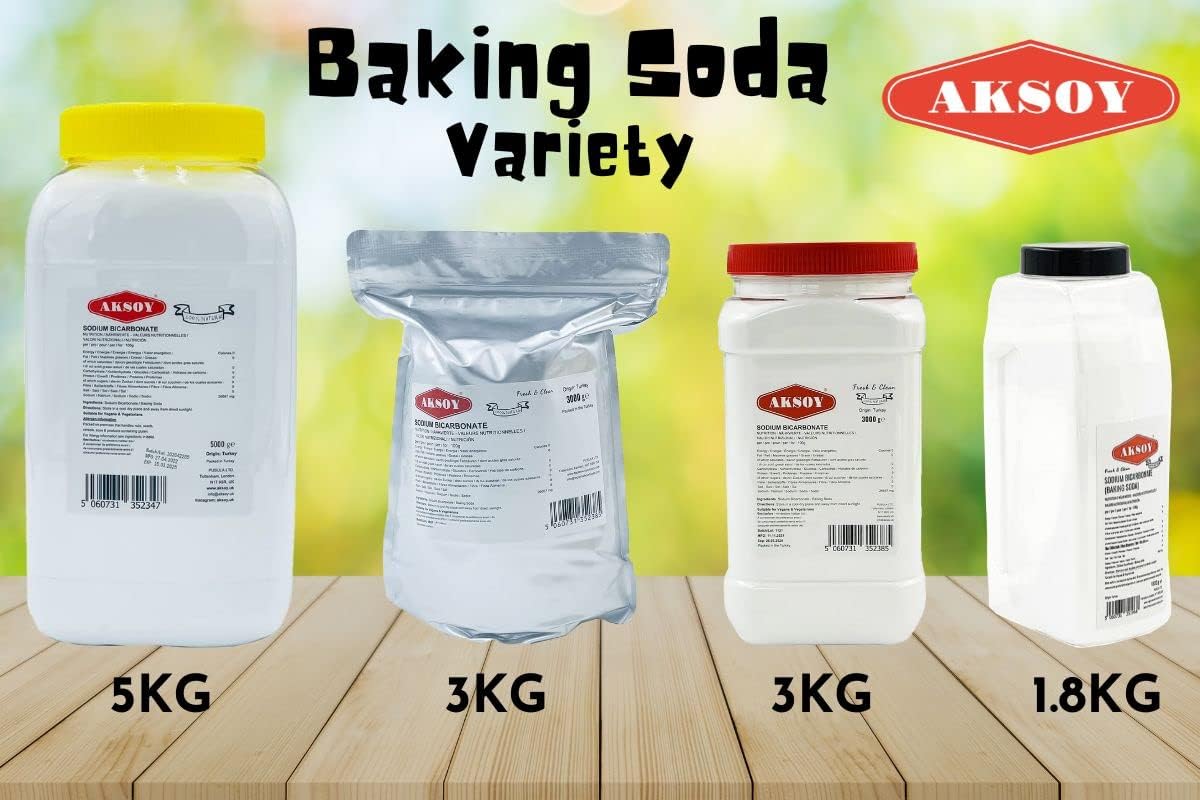 Aksoy Baking Soda 1.8KG Jar || Pure Sodium Bicarbonate Powder, Highest Purity, Food Grade – Versatile Baking Soda for Cooking, Baking, Cleaning, Deodorizing & More!