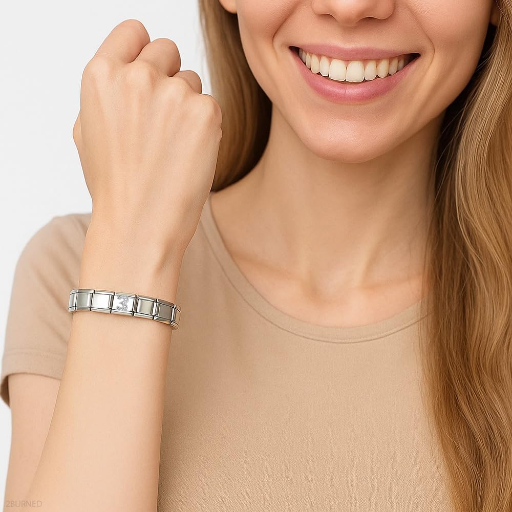 Italian Charm Link Number Birthday Milestones fit 9mm bracelet