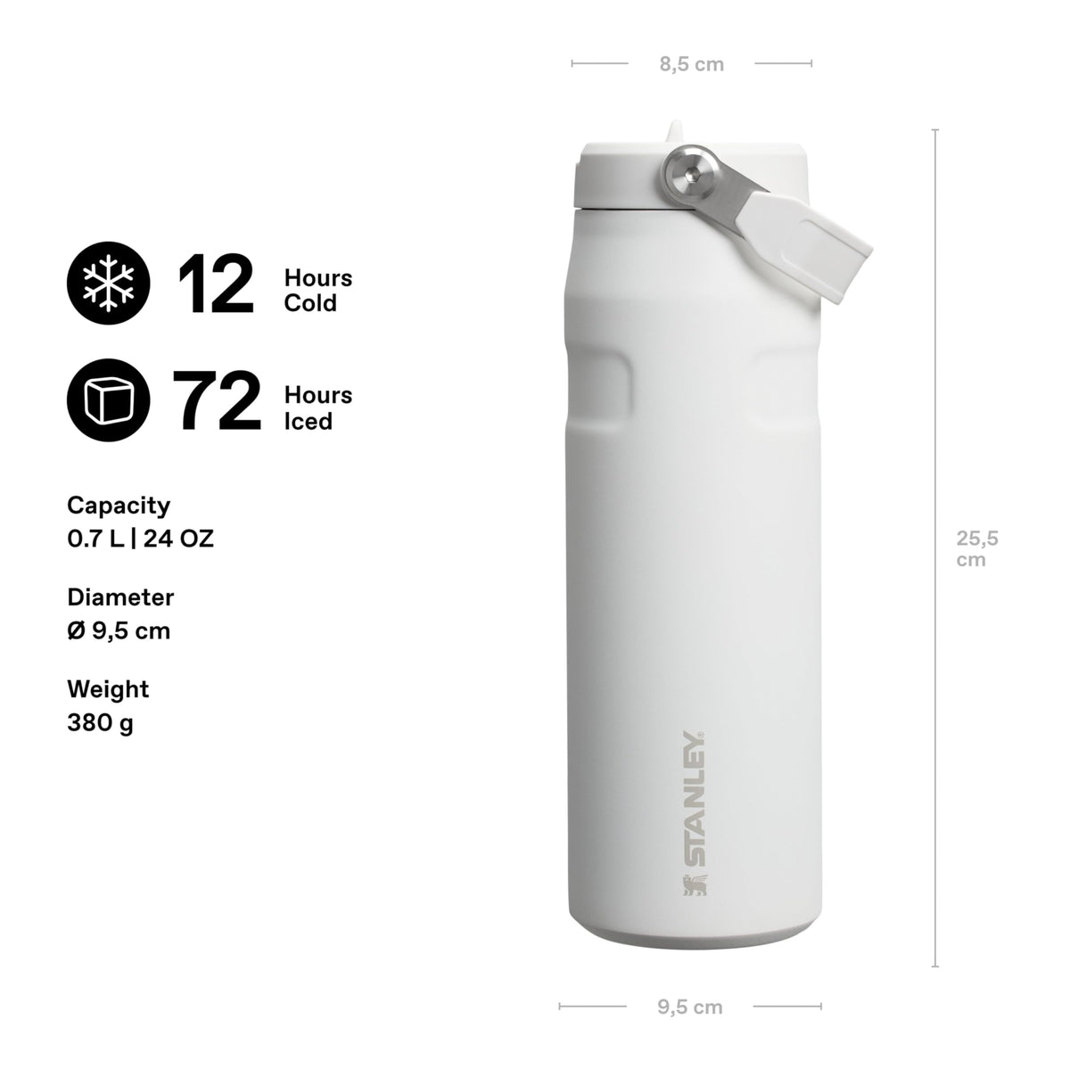 Stanley 1913 Flip Straw Sports Water Bottle 0.7L - Rose Quartz
