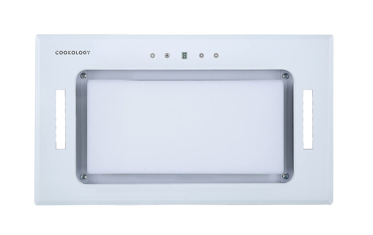 Cookology BUGL750BK Integrated Extractor Fan Cooker Hood in Black - 75cm Width - Built-in Cupboard Glass Canopy - Touch Controls - 2 LED Lights - Switch-off Timer - 3 Speed Settings - A+ Rated