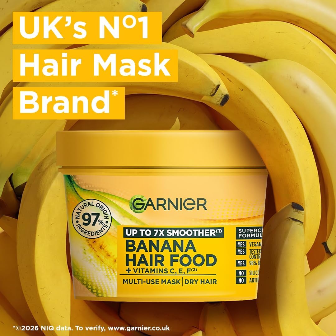 Garnier Hair Food Multi-use, 3-in-1 Hair Treatment Mask, Banana, 400ml