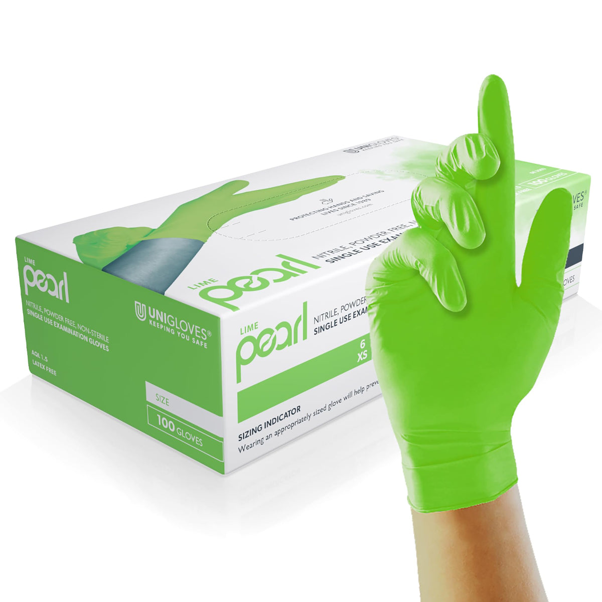 Unigloves White Pearl Nitrile Examination Gloves