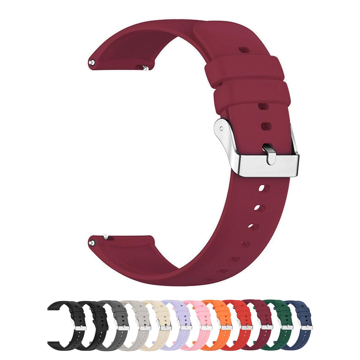 Silicone Strap,Quick Buckle Waterproof Soft Strap,Watch strap