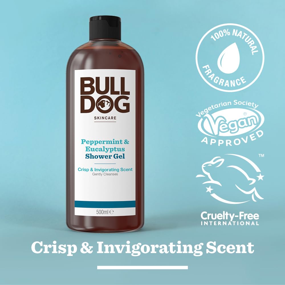 BULLDOG SKINCARE Lemon & Bergamot Shower Gel for Men, 500ml
