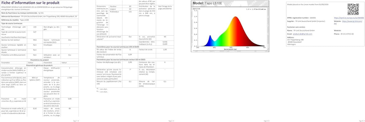 Tapo L430P E14 Smart Bulb P45 Multicolour LED Light Bulb