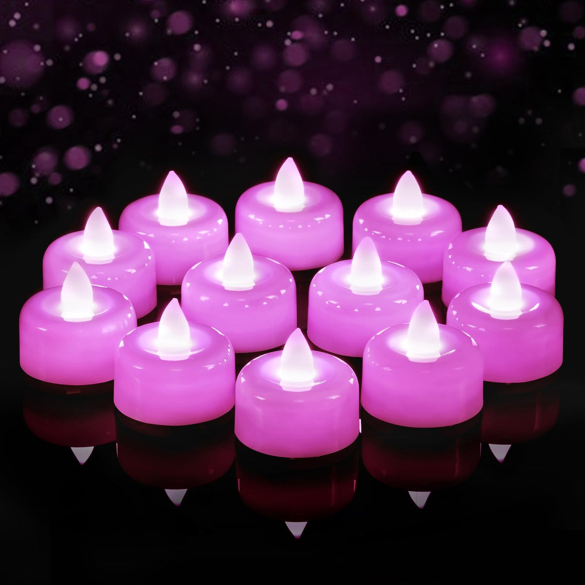 AMAGIC 24 Pack Battery Operated Flameless LED Tea Lights Candles Electric