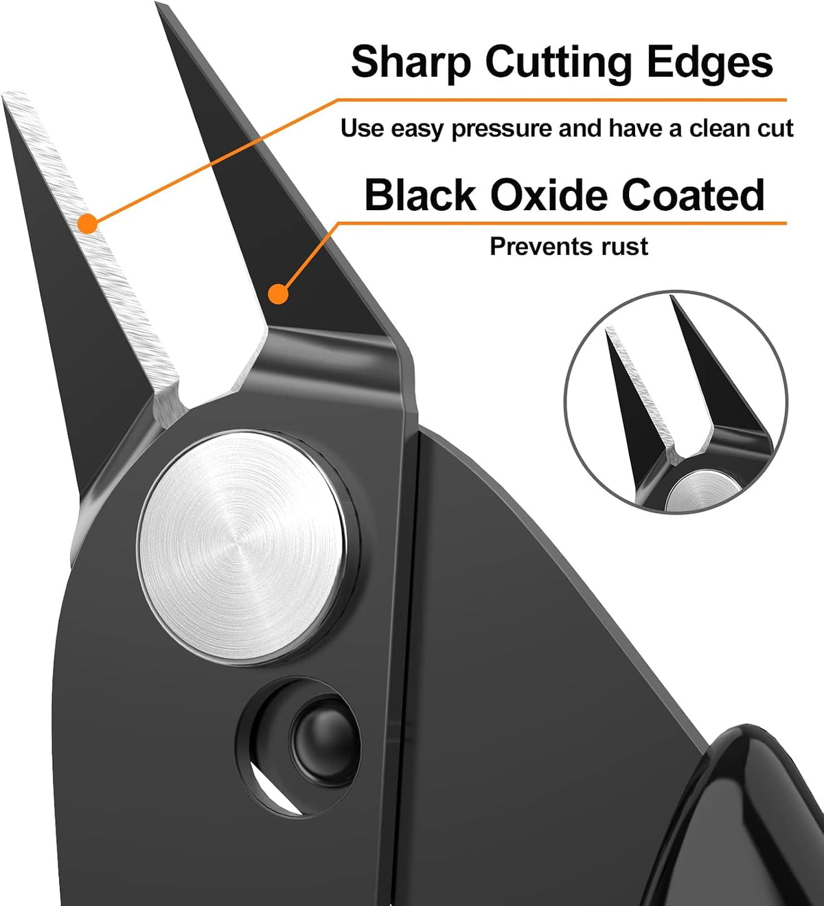 BOENFU Flush Cutter Small Wire Cutters Cable Tie Cutter 10 Pack 5 Inch Precision Wire Clippers Hobby Snips Side Cutting Pliers for Jewelry Making, Electronics, Black