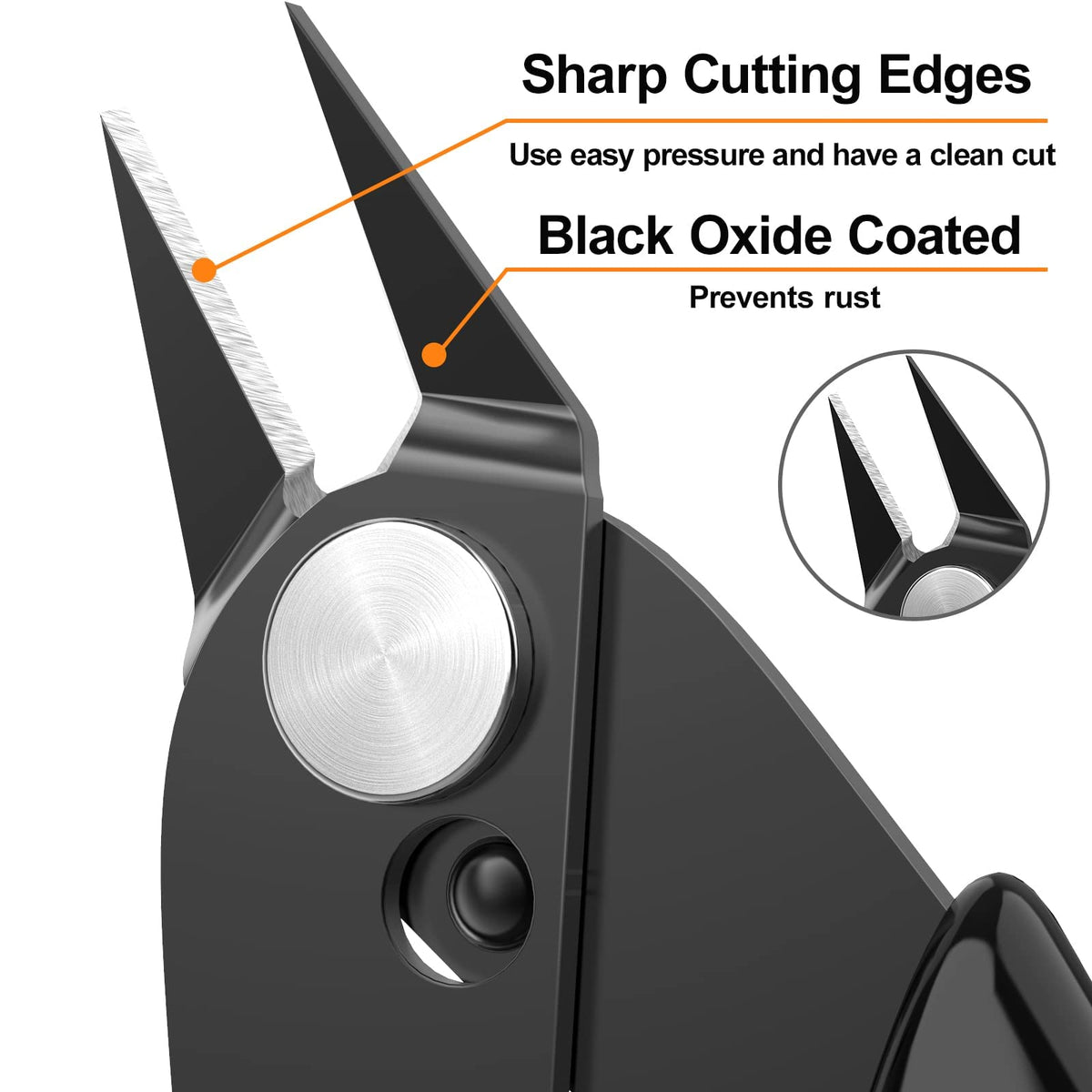 BOENFU Flush Cutter Small Wire Cutters Cable Tie Cutter 10 Pack 5 Inch Precision Wire Clippers Hobby Snips Side Cutting Pliers for Jewelry Making, Electronics, Black