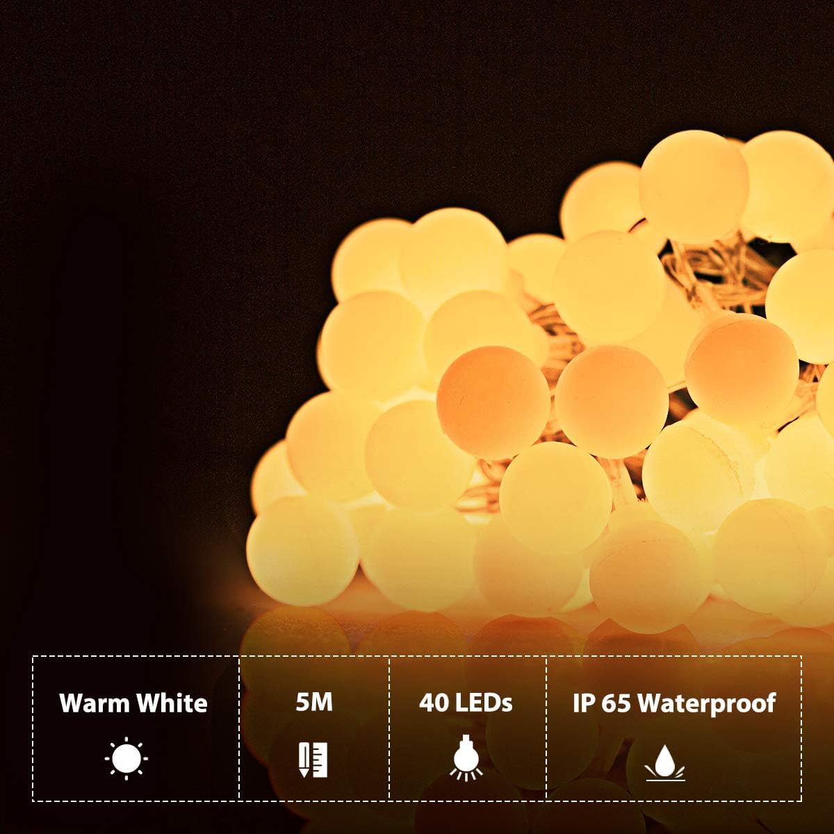 Fulighture Fairy Lights Battery Operated: 5m 16ft 40LED Snowflake