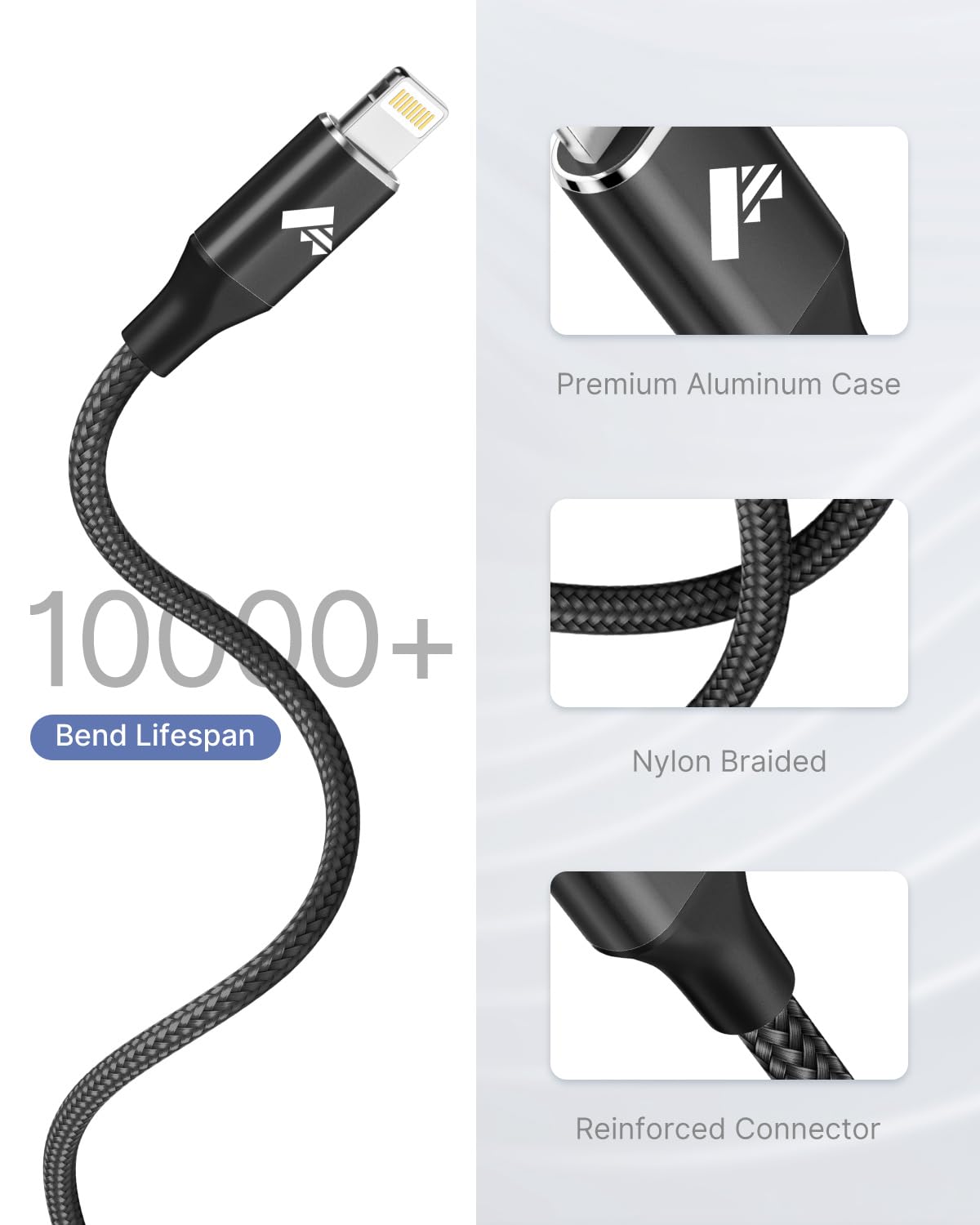 Aioneus iPhone Charger Cable 2M MFi Certified Lightning Cable Fast Charging
