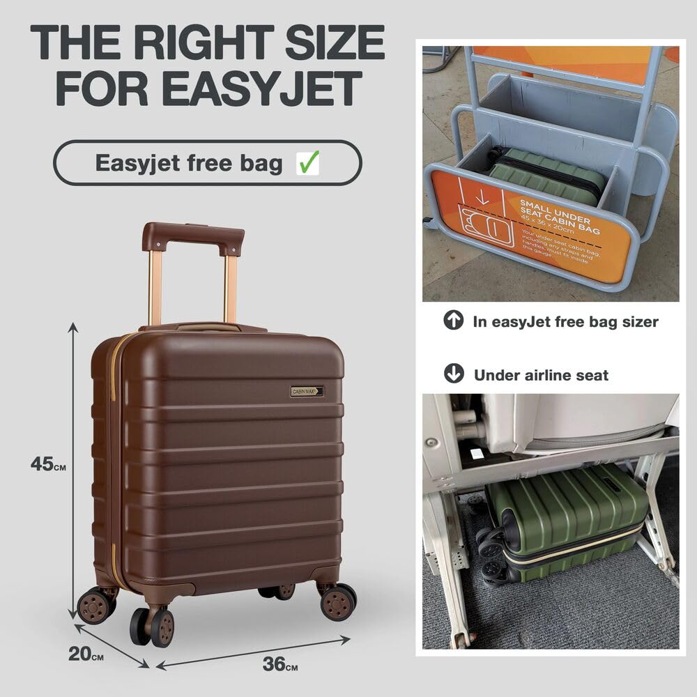 Cabin Max Cabin Suitcase Large for Ryanair, Easyjet 55x40x20 Hand Luggage