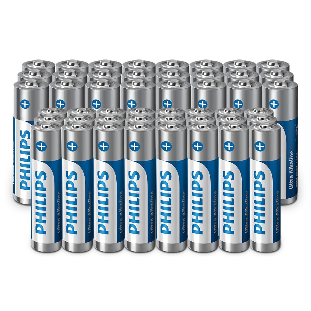 Philips Ultra AA Alkaline Batteries - Bulk Pack for High-Usage Devices and Offices, Pack of 100