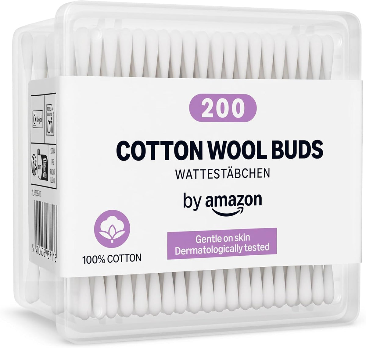 by Amazon Cotton Buds, 100% Cotton, 200 Units