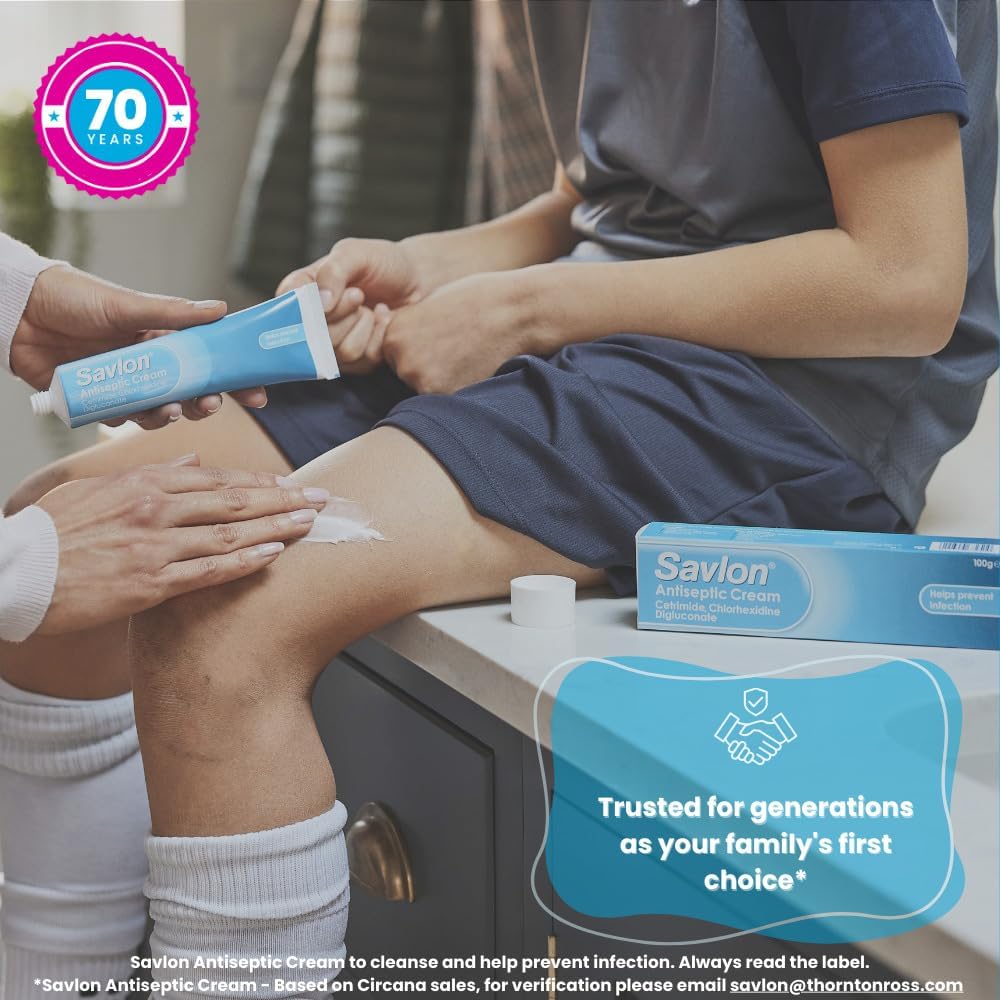 Savlon Antiseptic Cream, Helps Prevent Infections, First Aid Care, 100g