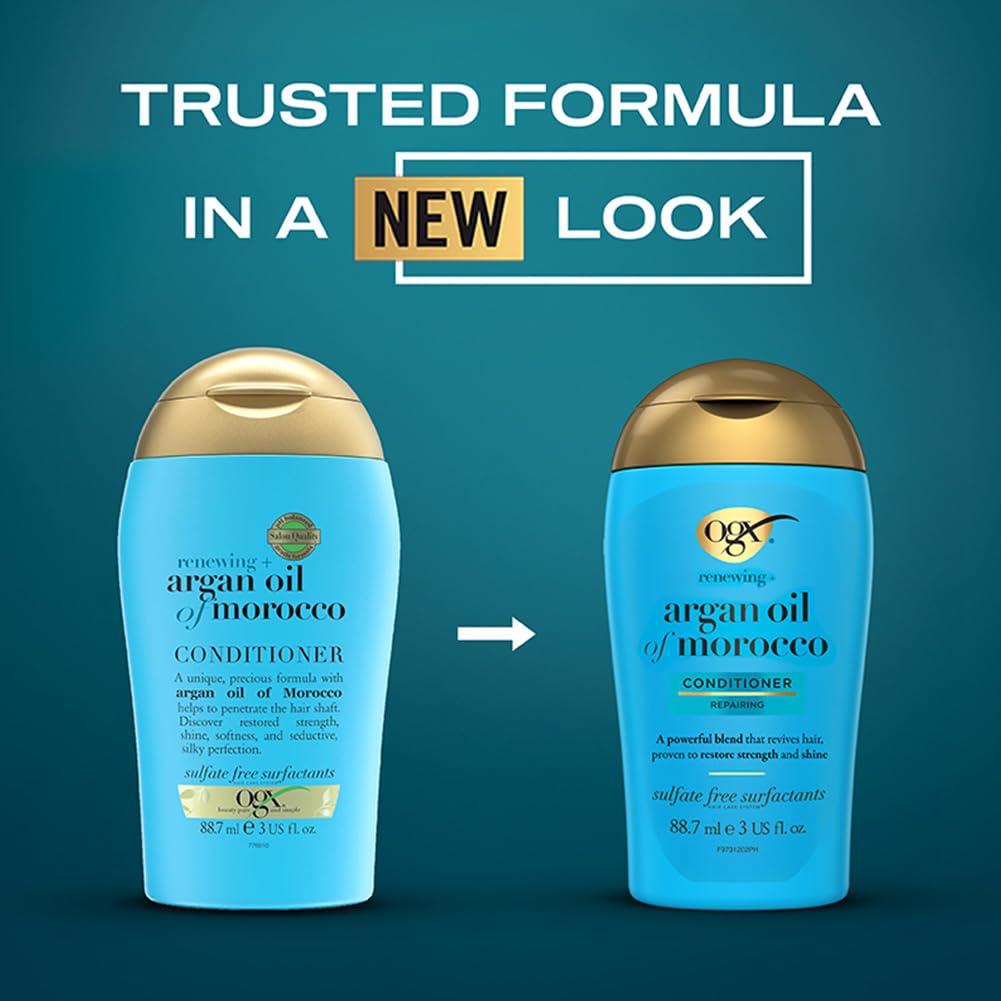 OGX Argan Oil of Morocco Hair Conditioner, Hydrate and Repair, Intensively Moisturises, for Dry and Damaged Hair, Sulfate Free Surfactants, 385ml