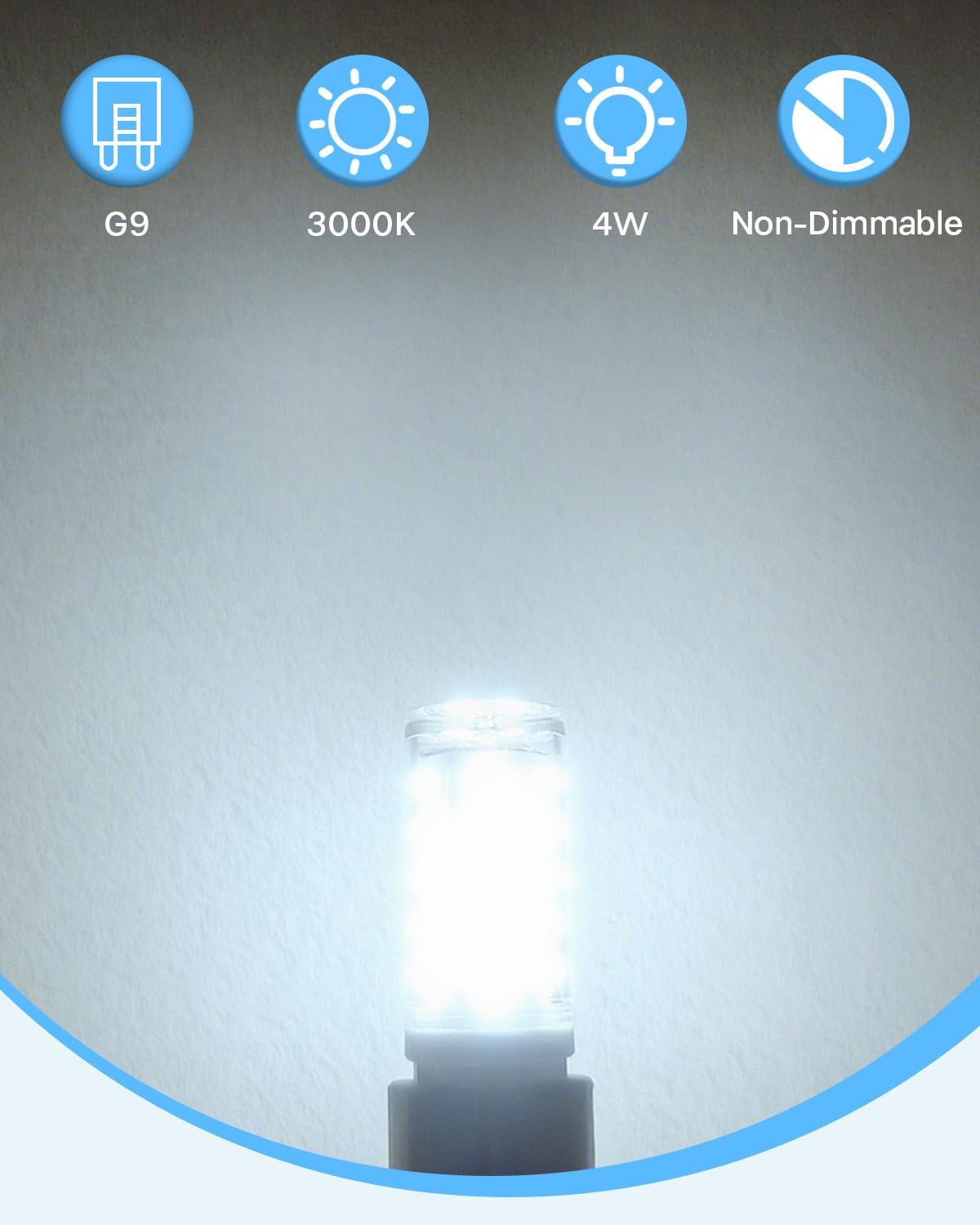 6 Pack G9 LED Bulbs Warm White, 4W, 3000K, No Flicker, Equivalent to 40W Halogen, 400LM, Non-Dimmable, Energy Saving G9 LED Light Bulbs for Decoration, Office, Home Lighting Decor and More