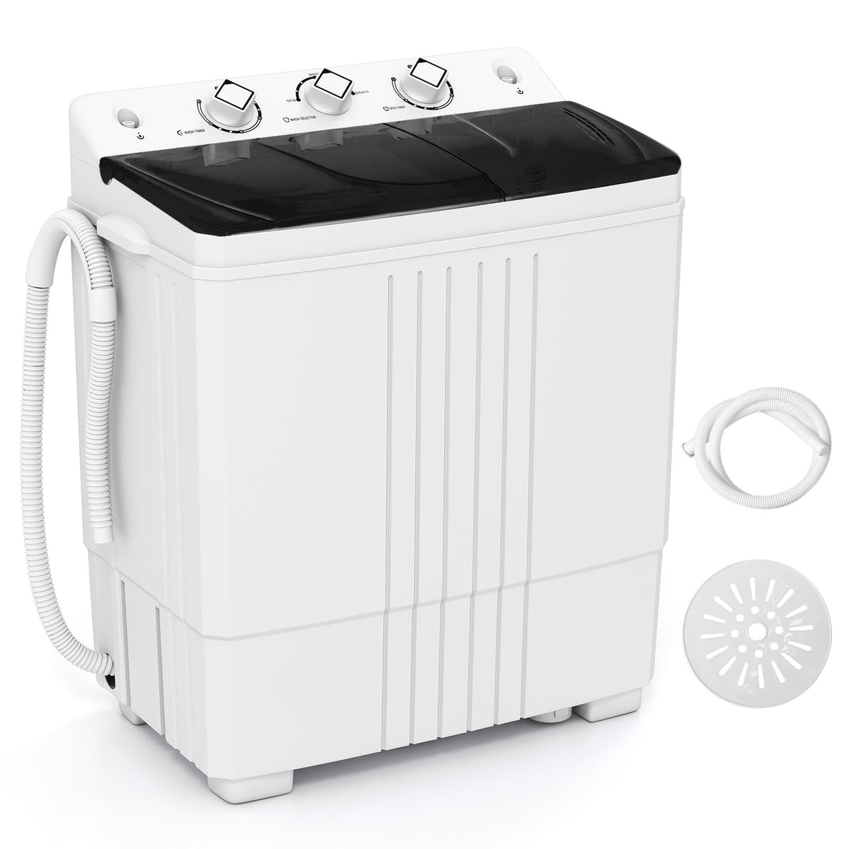 TANGZON Twin Tub Washing Machine, 8KG Portable Washing Machine Spin Dryer