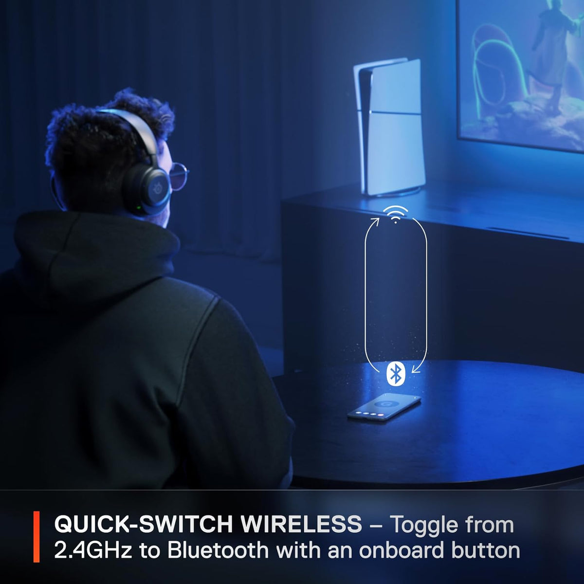 SteelSeries Arctis Nova 5P Wireless - PS5 Gaming Headset - 100+ Audio Presets via App - Neodymium Magnetic Drivers - 60H Battery - 2.4GHz/BT - ClearCast Gen2.X Mic - Supports PS4, PC, Mobile