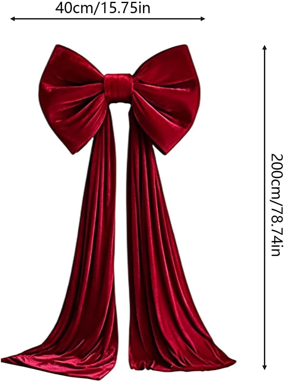 Large Christmas Tree Topper Bow, 200CM Giant Velvet Christmas Tree Bows