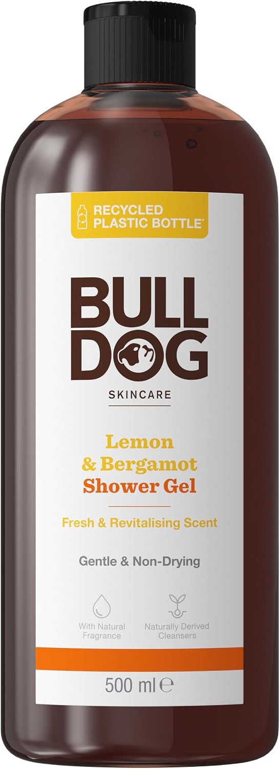 BULLDOG SKINCARE Lemon & Bergamot Shower Gel for Men, 500ml