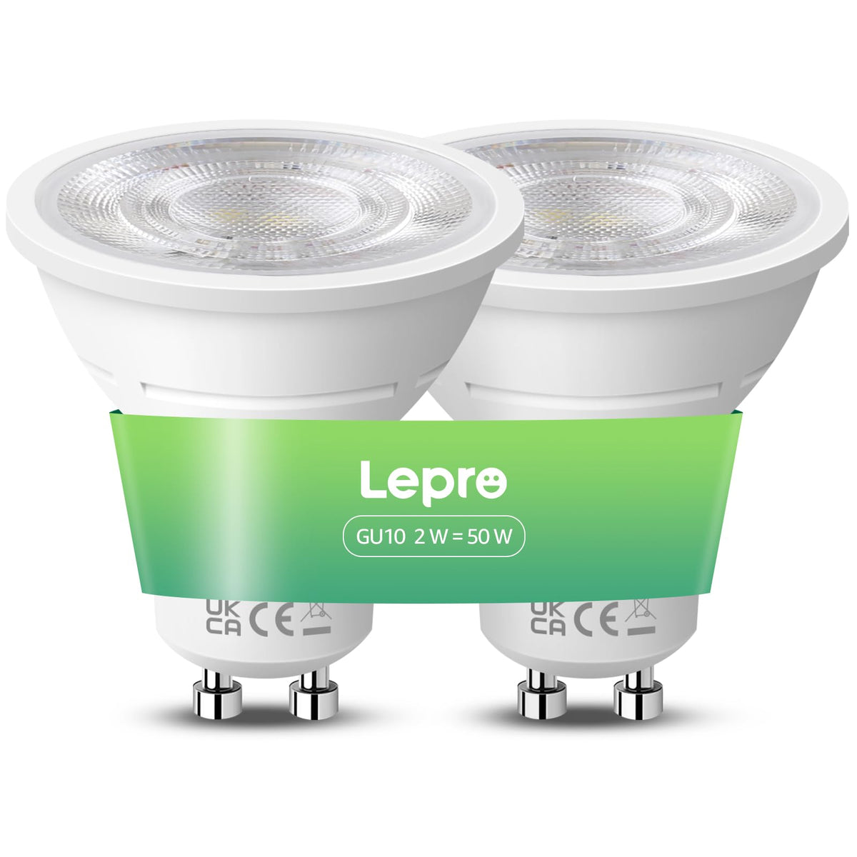Lepro GU10 LED Bulbs Warm White, Energy Class A, 2W=50W, 50000H Long Life