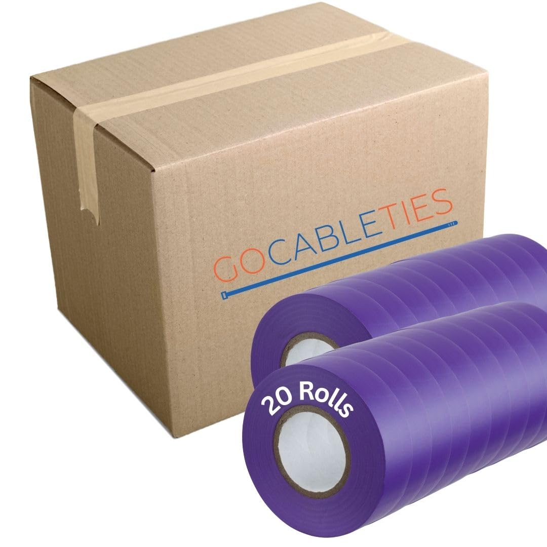 Gocableties Grey Electrical Tape, 19mm x 20m, Strong Self-Adhesive PVC Insulation Tape for Insulating, Repairing and Protecting Electrical Wires, 2 Rolls