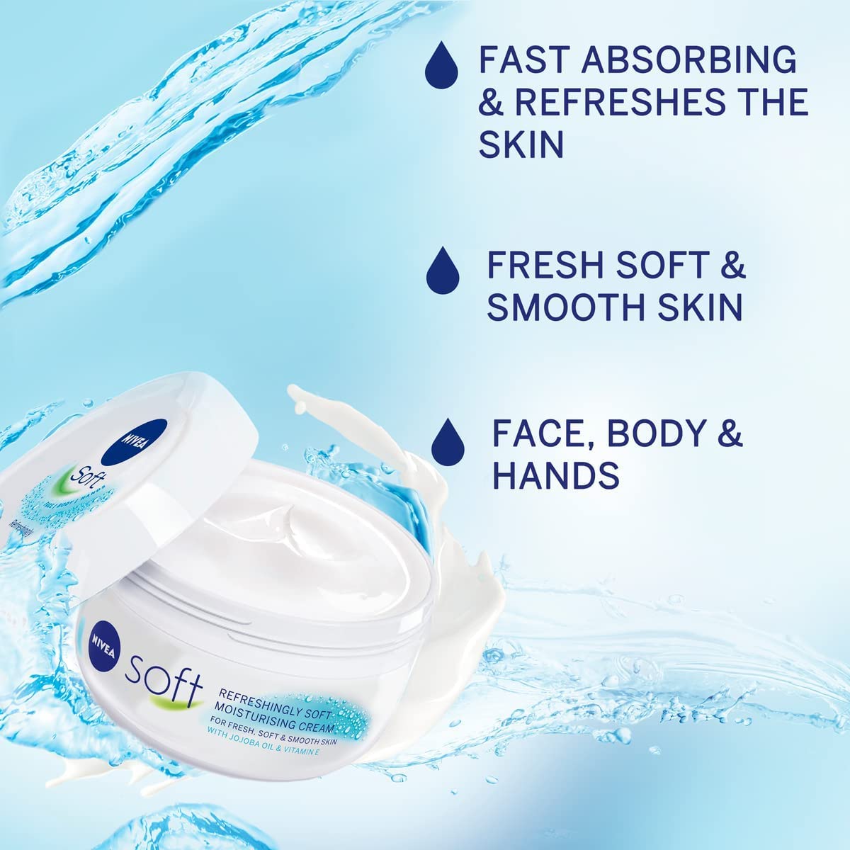 NIVEA Soft Moisturising Cream for Face, Body and Hands, 500 ml