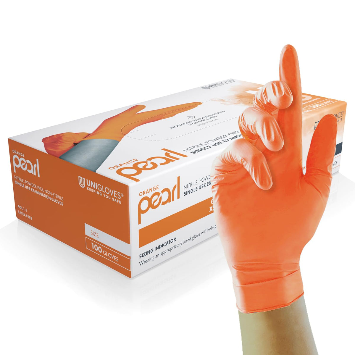 Unigloves White Pearl Nitrile Examination Gloves