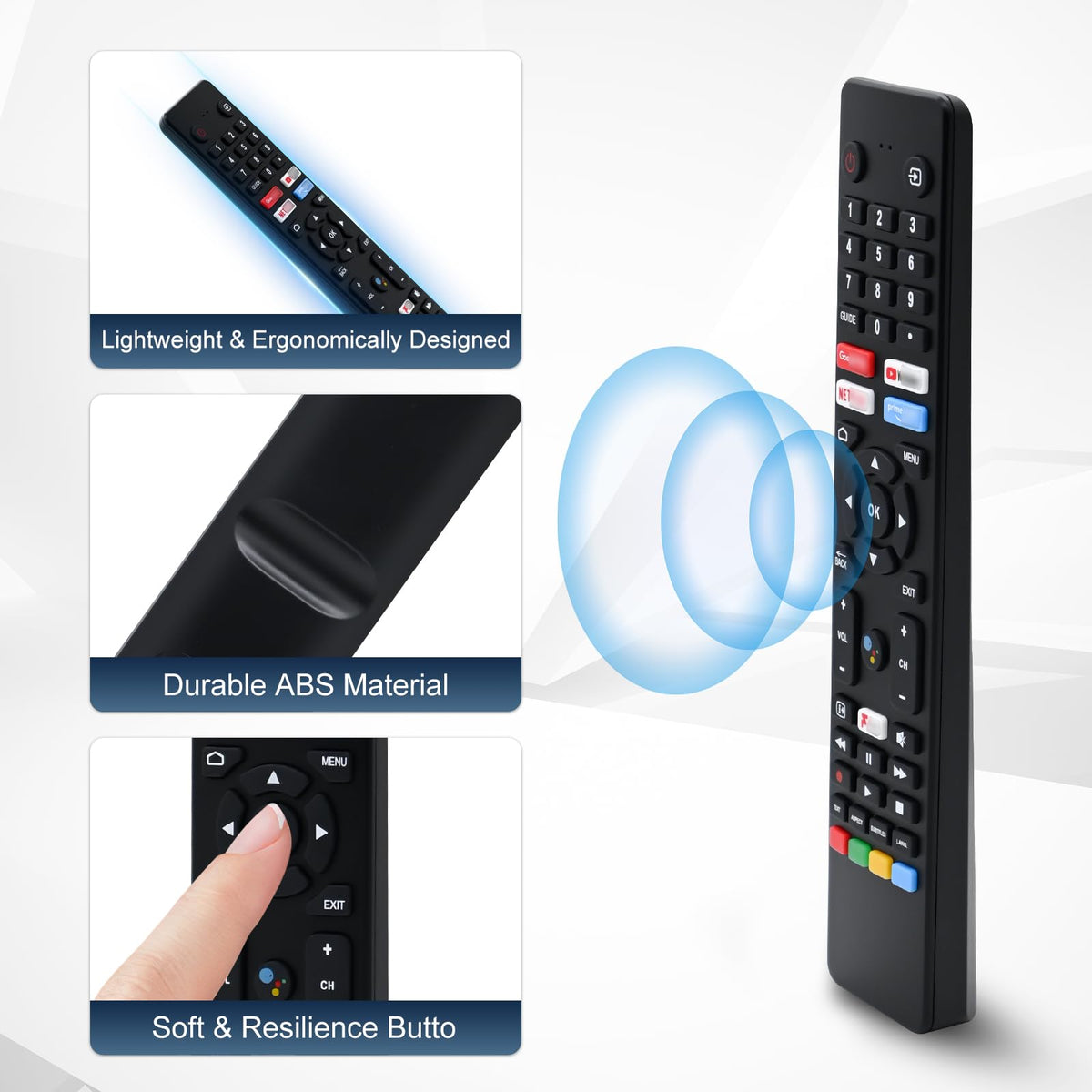 Hisense TV Remote Control, Universal Remote Control Replacement for Hisense VIDAA 4K UHD Smart TV with 12 Shortcut Buttons, No Setup Required