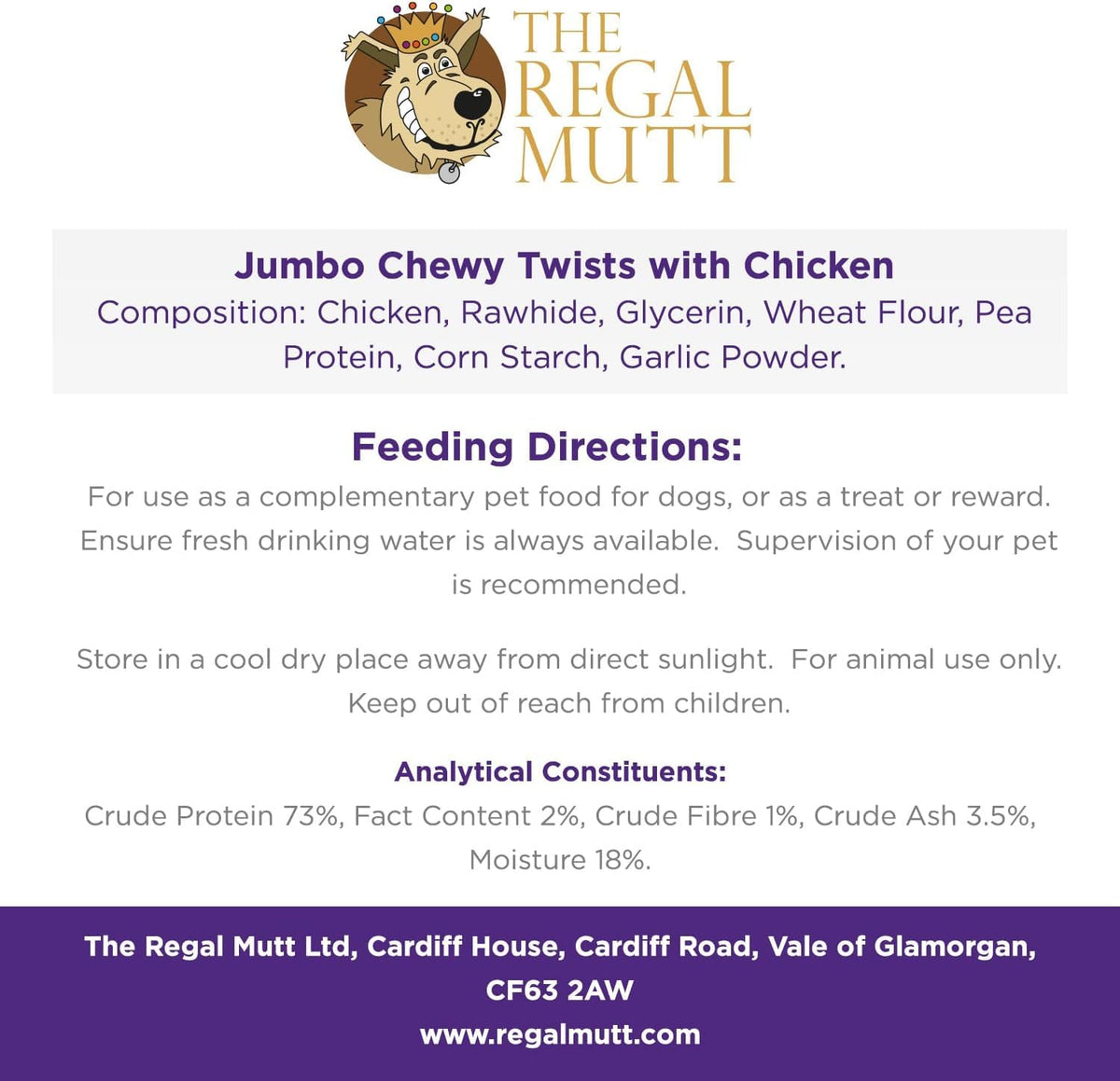 The Regal Mutt - Chewy Twists with Chicken - 1kg Bag