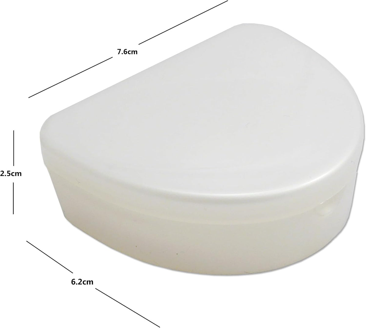 Slim Orthodontic Dental Case -for Retainers, Dentures & More (White)