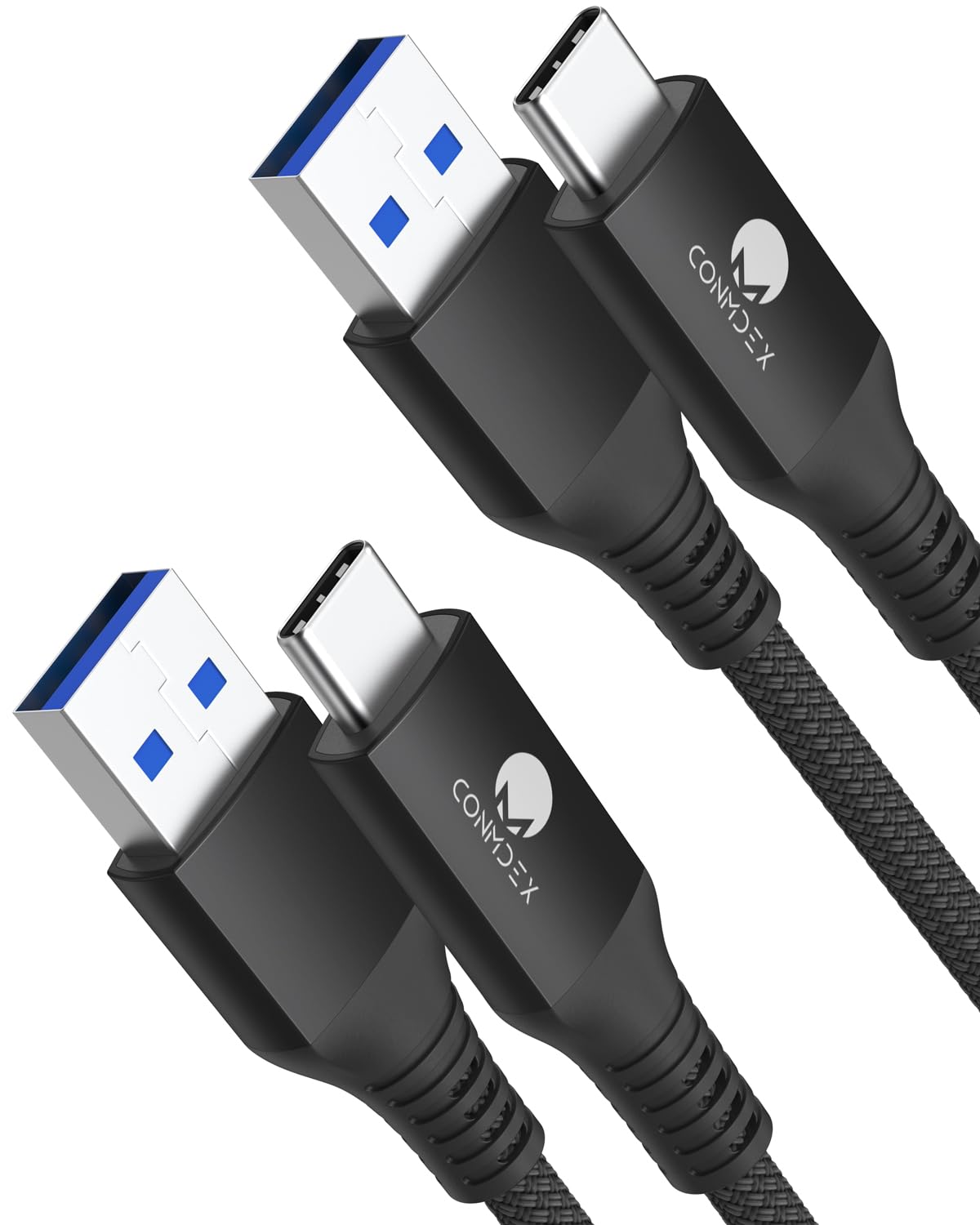 CONMDEX USB C Cable Short 50cm/0.5M 2Pack10Gbps Data USB3.1 Gen2 Type C Android Auto Cable QC3.0 3.1A USB A to C Fast Charger for Samsung Note20 Galaxy S24/S23/S22/S21 Z Flip 5 Tab S9 Pixel 9 Pro-Red