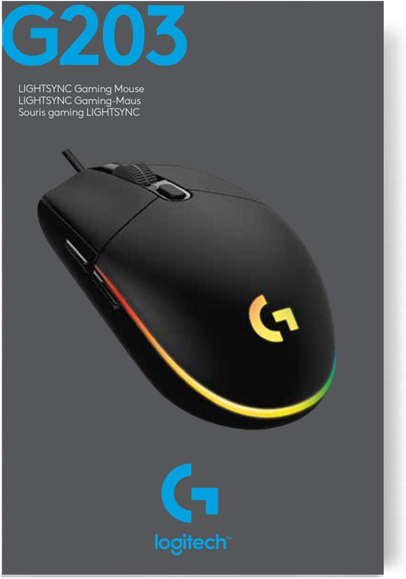 Logitech G203 LIGHTSYNC Gaming Mouse with Customizable RGB Lighting