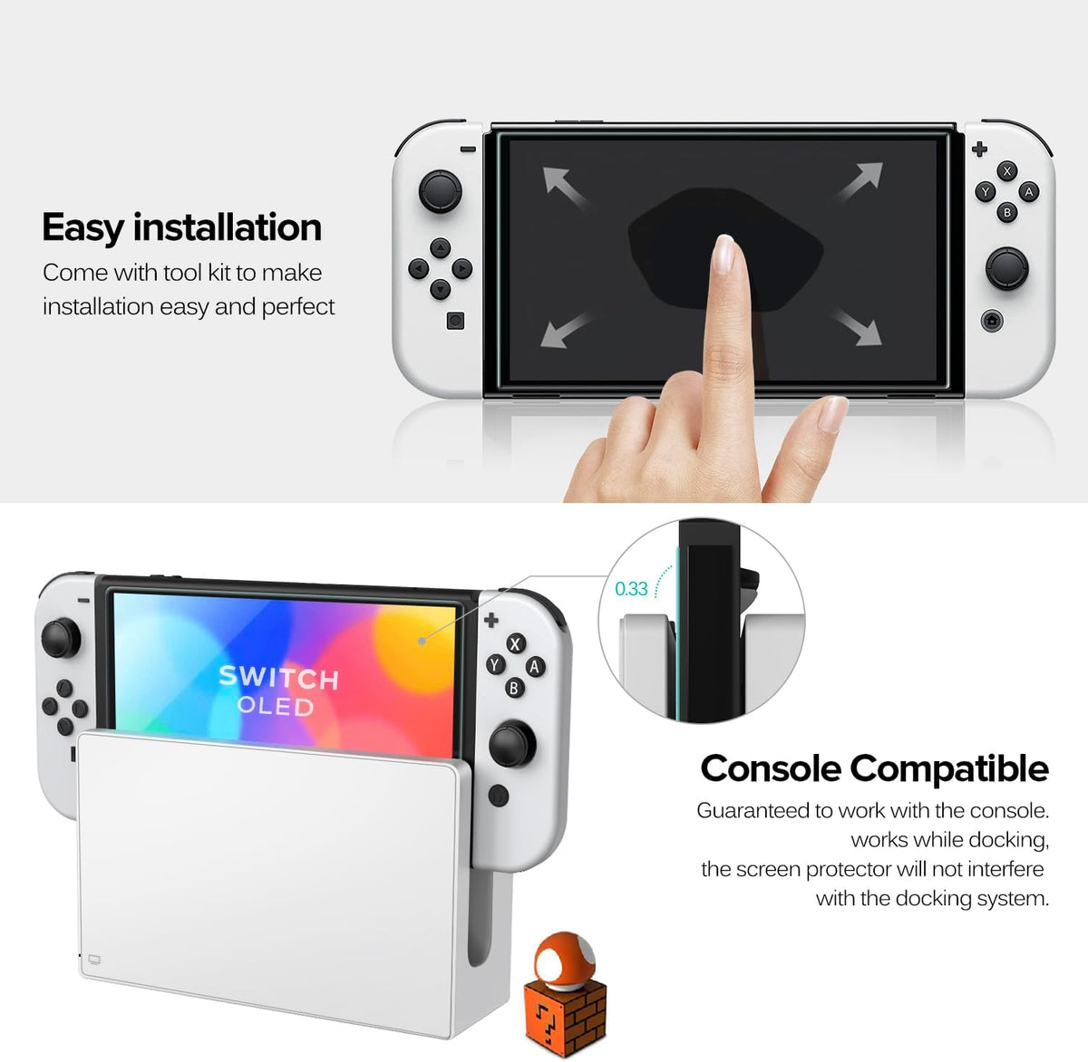 ivoler [4-Pack for Switch 2 Screen Protector with Alignment Frame Tool, 30-second installation- Bubble-Free Application - 9H Hardness -Tempered Glass Protection Film for Nintendo Switch 2 Model 2025
