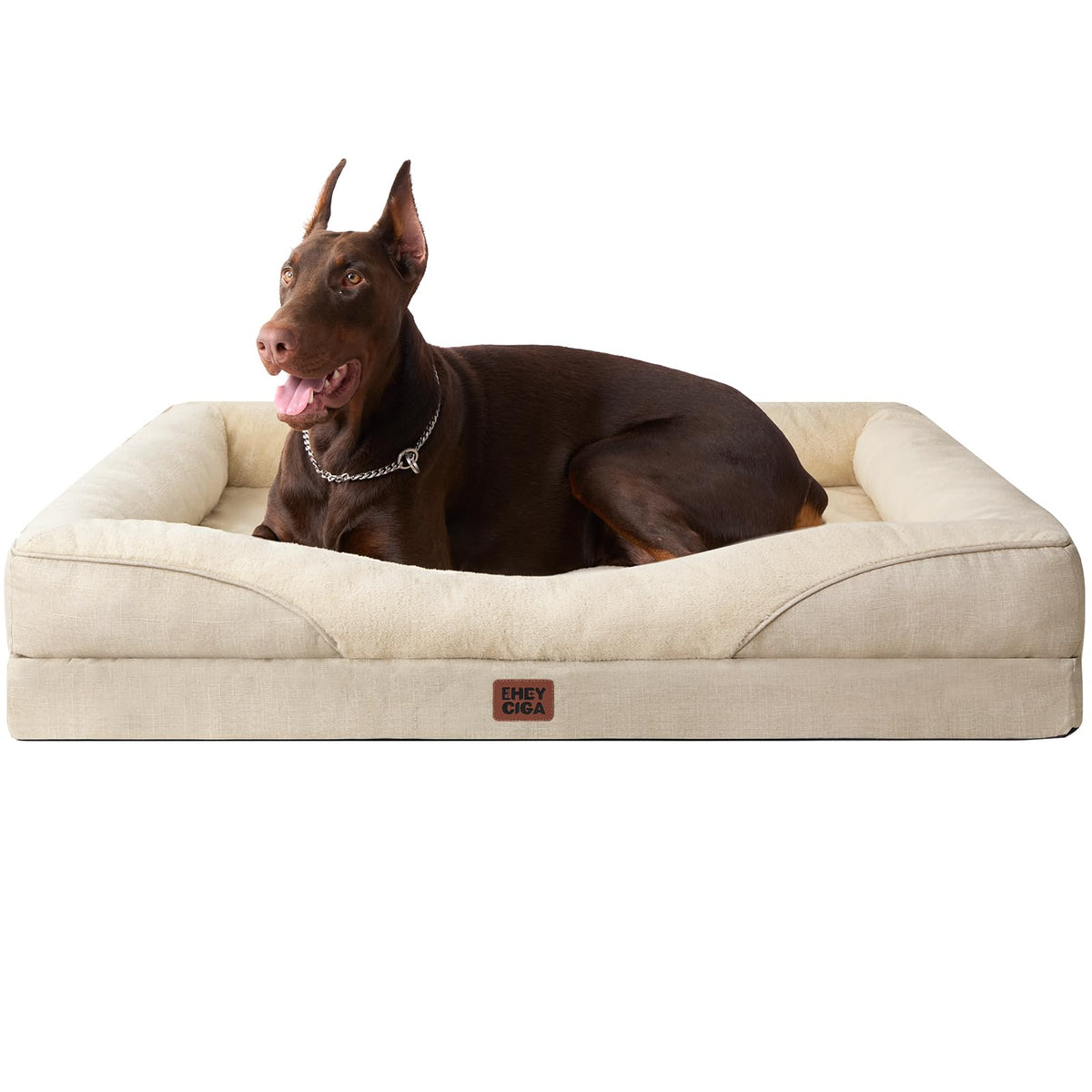EHEYCIGA Memory Foam Orthopedic Dog Beds Large, 91x68x17cm, Dark Grey