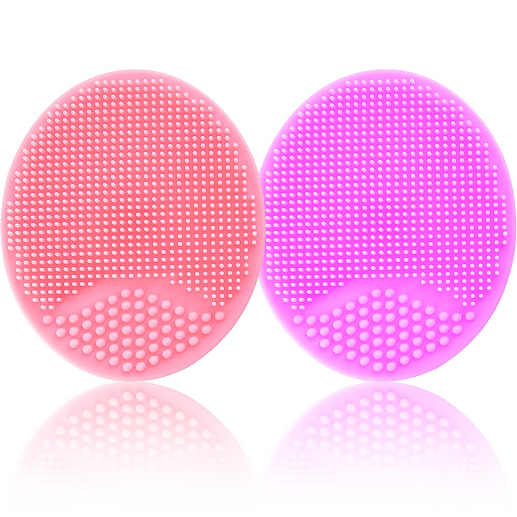 Baby Bath Brush, Baby Cradle Cap Brush, Silicone Massage Brush, Silicone Scrubbers Exfoliator Brush, Baby Skin Scrubbers Essential for Dry Skin, Cradle Cap and Eczema 2 Pack (Blue & Green)