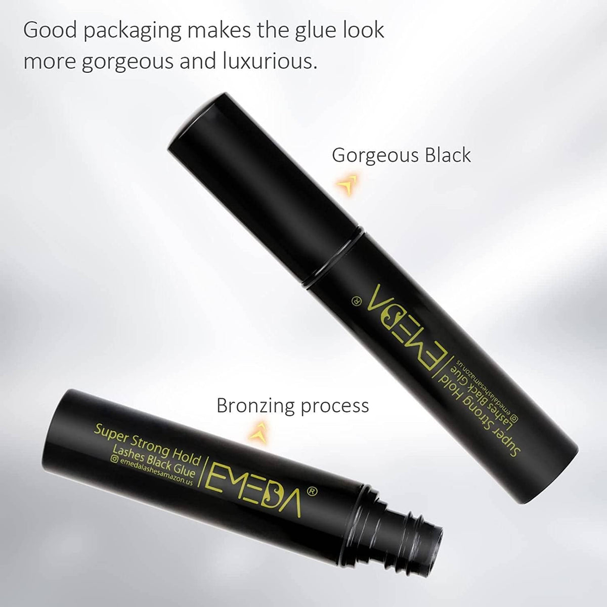 EMEDA Super Strong Hold False Eyelash Glue Professional Latex Free Lash Glue Waterproof Lash G lue Transparent Strip Eyelash Adhesive White and Clear
