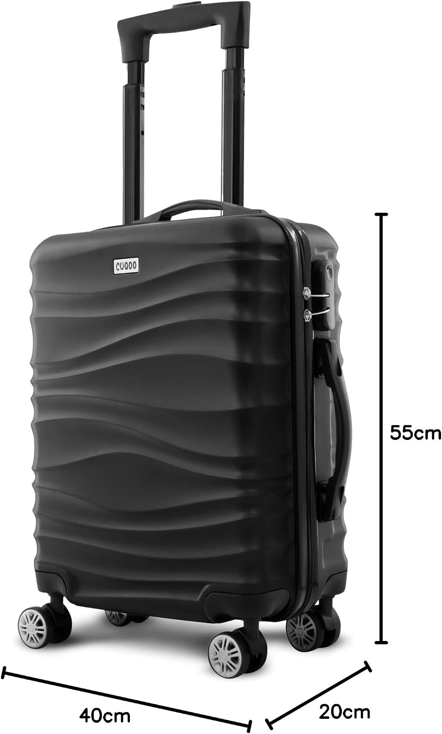 Avio Carry-On Cabin Luggage 55x40x20cm | Hard Shell Suitcase 4 Wheels