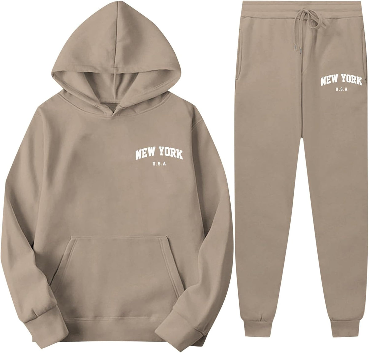 Tracksuit Womens Full Set UK 2 Piece Hooded Sweatshirt and Sweatpants Sets Casual Long Sleeve Pullover Hoodie Elasticated Waist Joggers Sets Letter Print Plus Size Lounge Wear Gym Sports Activewear