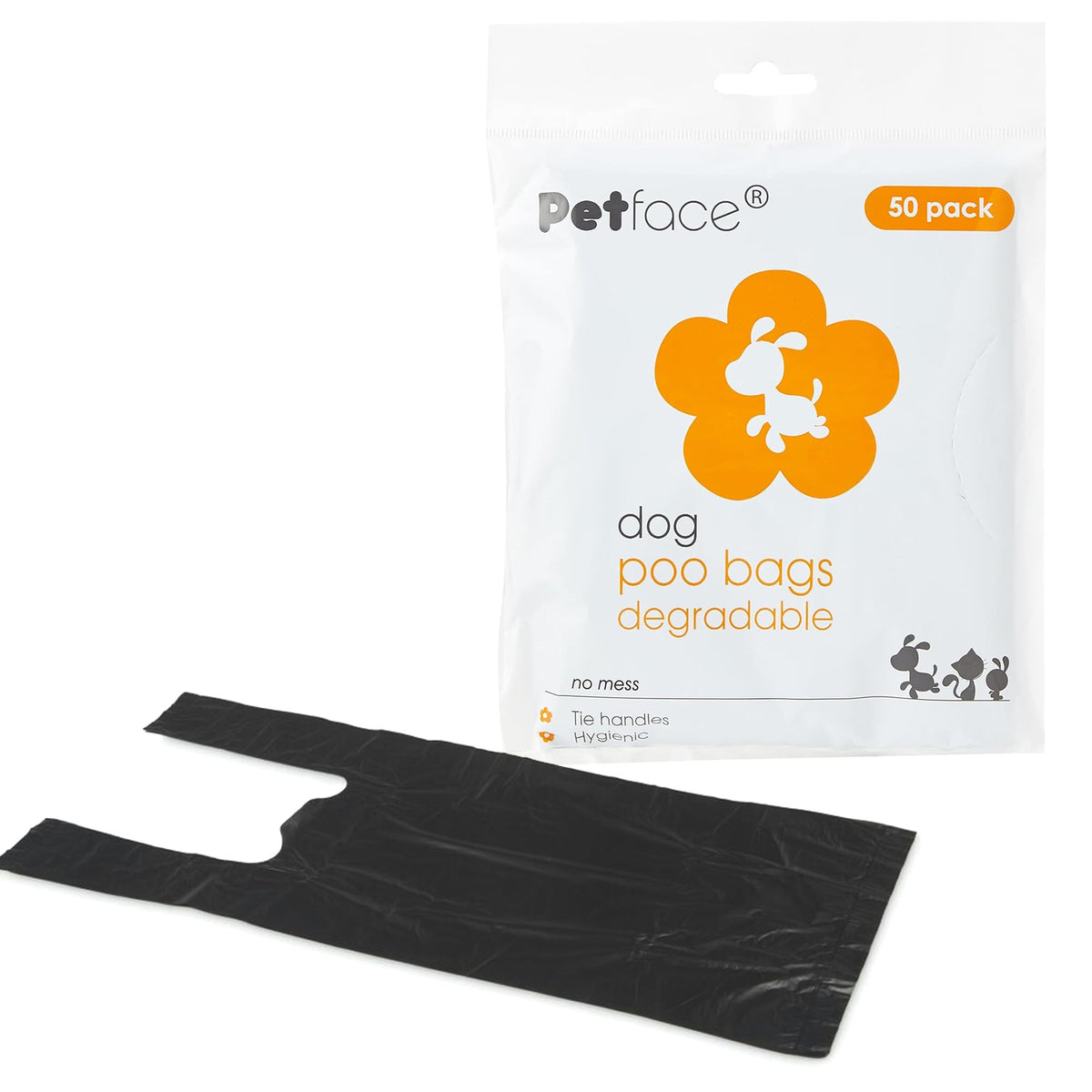 Petface No Mess Degradable Poop Bags With Tie Handles (Pack of 100)