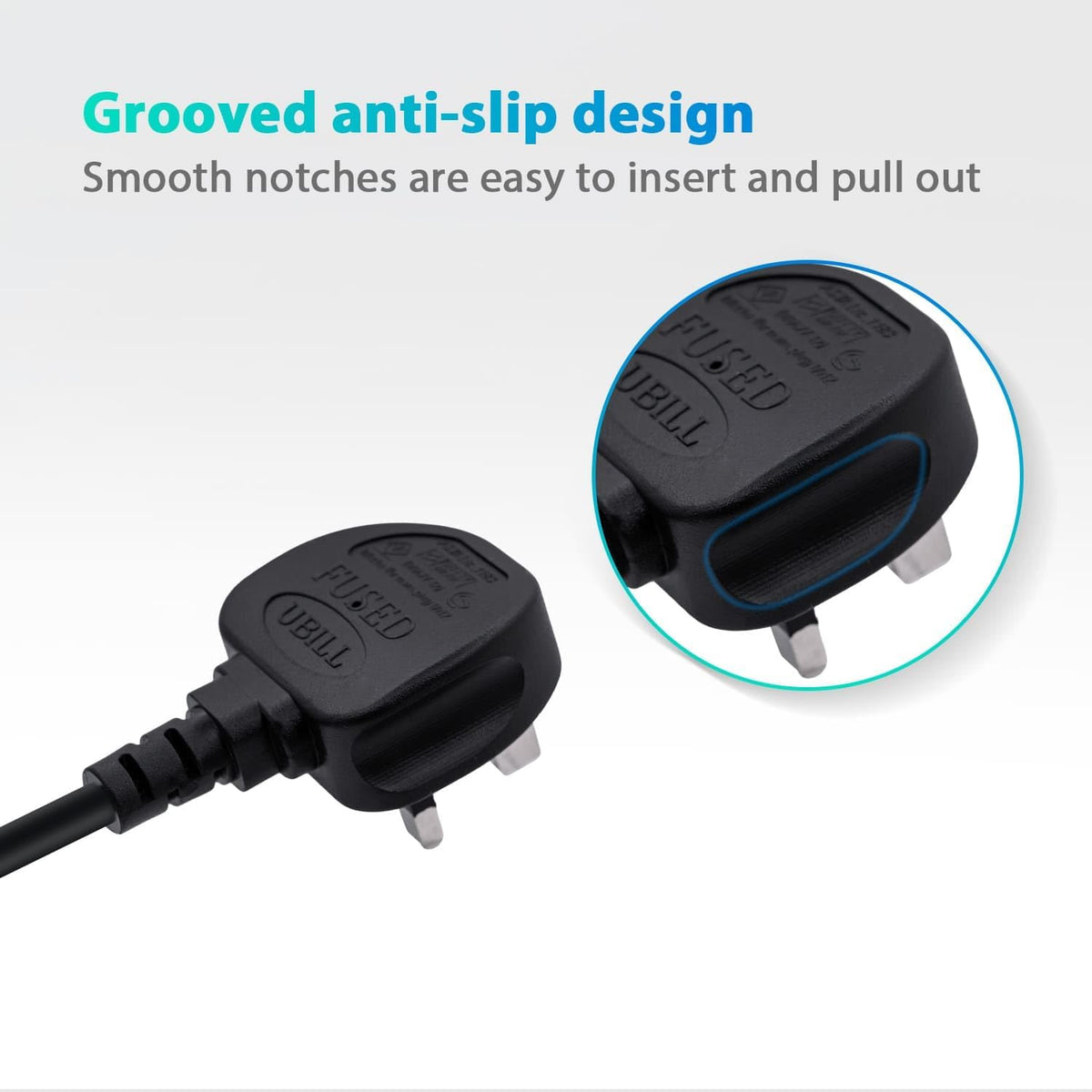 Mcbazel 3M UK Power Cable (IEC320C7 to BS 1363) C7 Figure 8 Power Lead,PS4 Power Cable,Kettle Lead/Power Cord compatible with Samsung LG Philips Toshiba TV/Printer/PS4/PS3/PS5
