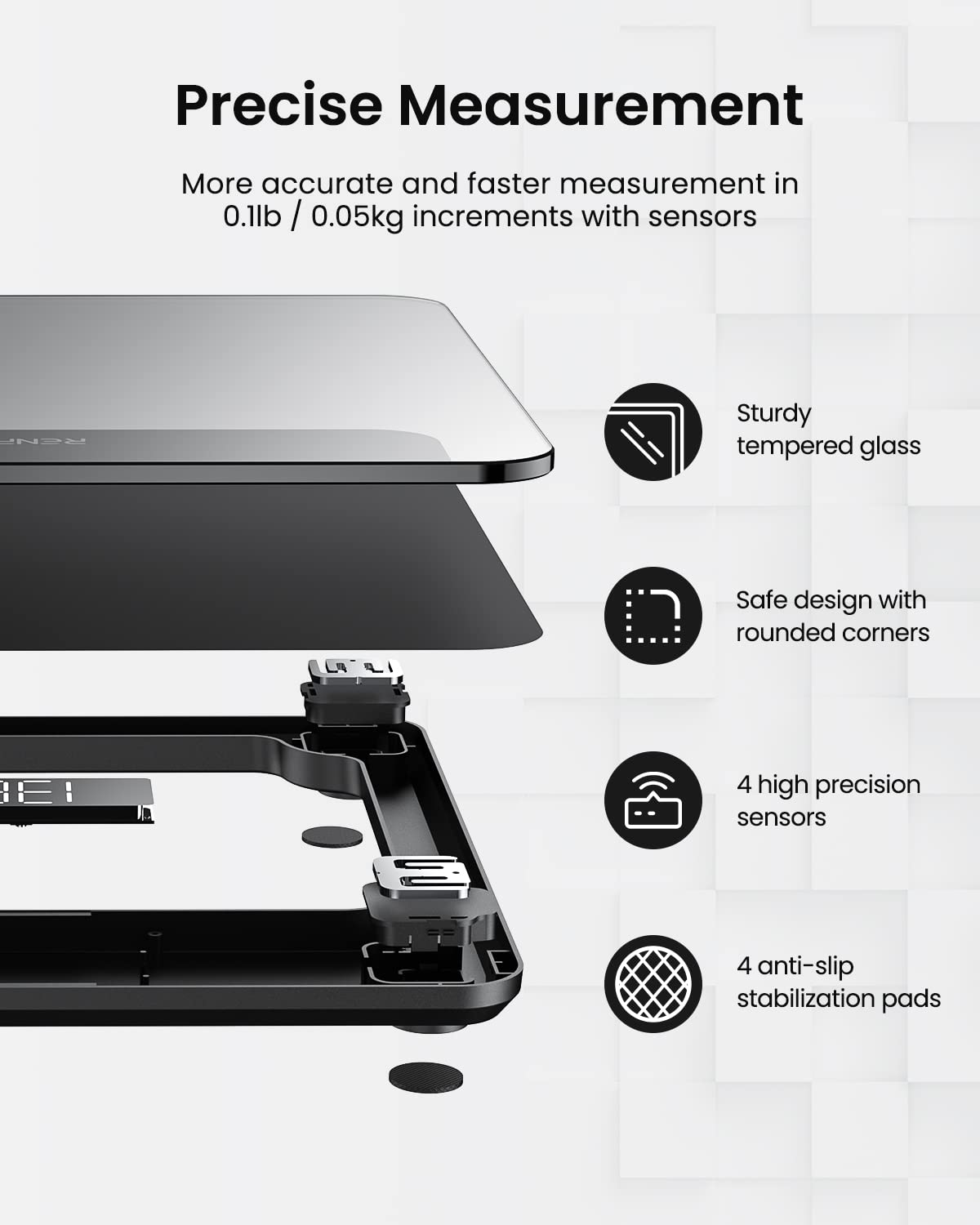 RENPHO Weighing Scales for Body Weight, High Precision, LED Display,Core 1S