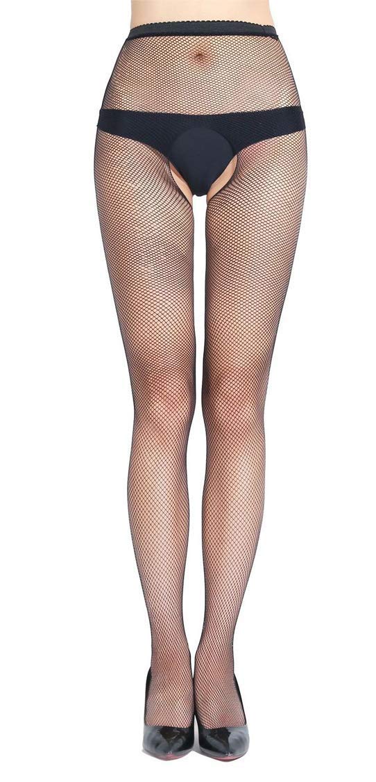 E-Laurels Womens Fishnet Tights Stockings Black Pantyhose Fish Net Plus Size