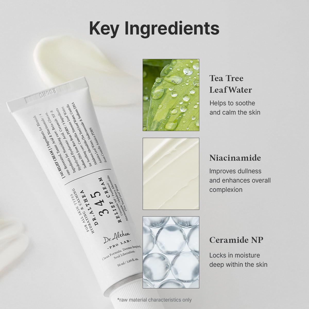 Dr.Althea 345 Relief Cream | PDRN & Hyaluronic Acid for Hydration, Blemish Care | Post-Acne Face Moisturizer with Centella & Niacinamide | Korean Vegan Skincare, 50ml