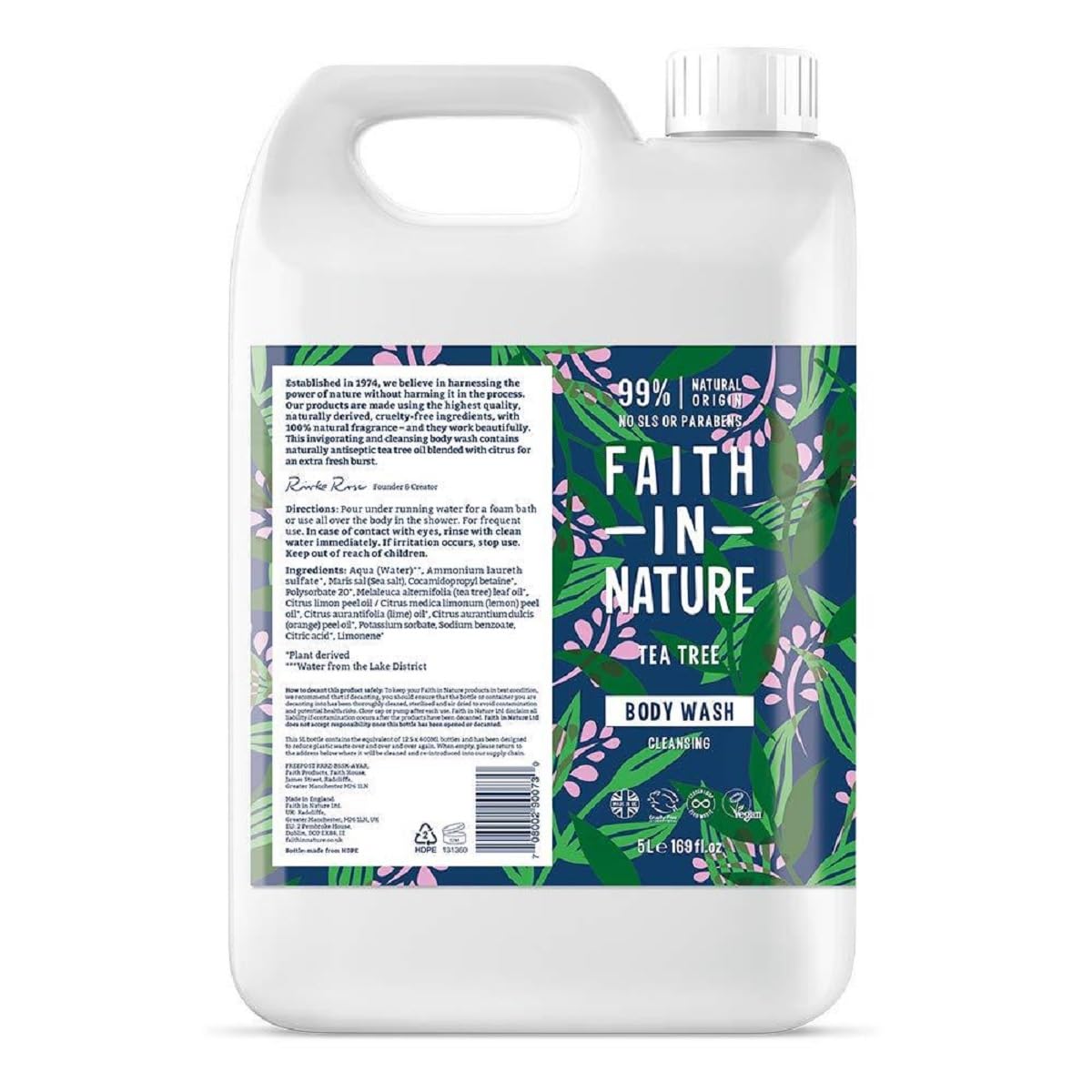 Faith In Nature Natural Fragrance Free Body Wash, Sensitive, Vegan and Cruelty Free, No SLS or Parabens, 400 ml